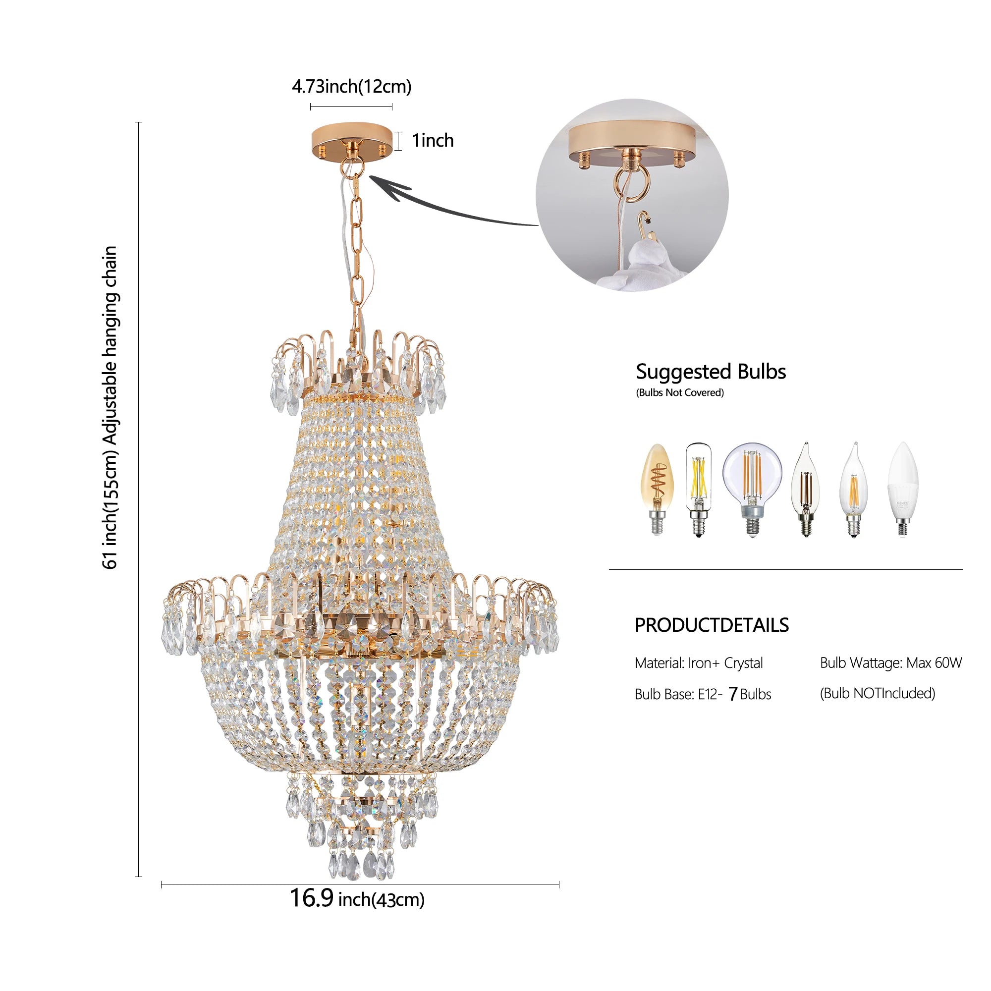 Luxury Gold K9 Crystal Chandelier