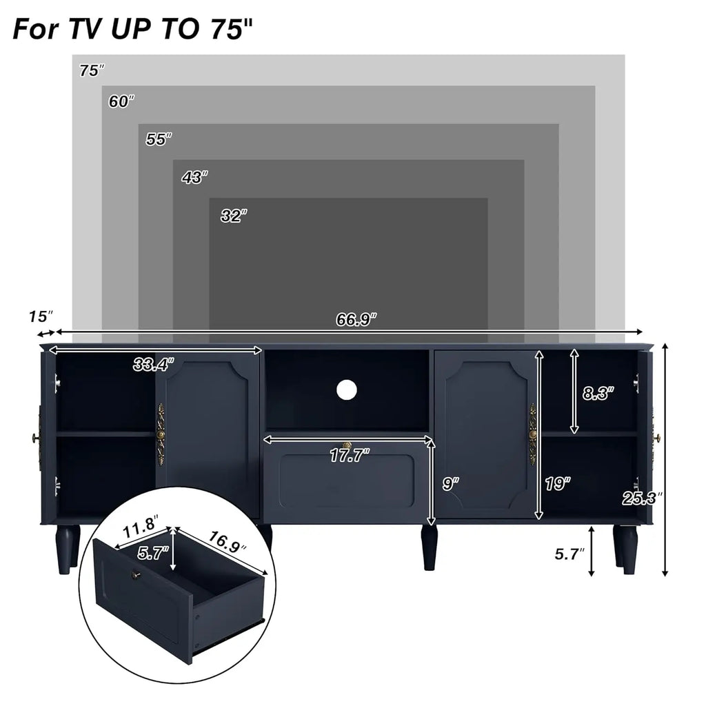 Mid-Century Modern TV Stand Media Console