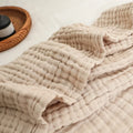 6 Layer Breathable Beige Cotton Blanket