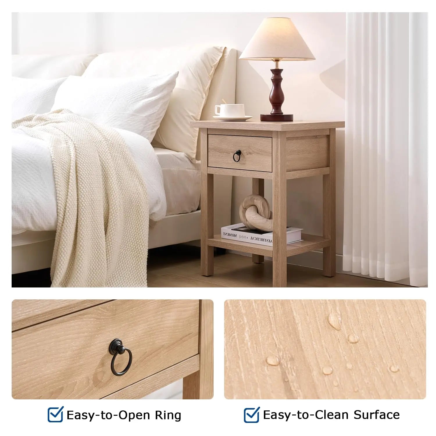 Oak Nightstand Set of 2