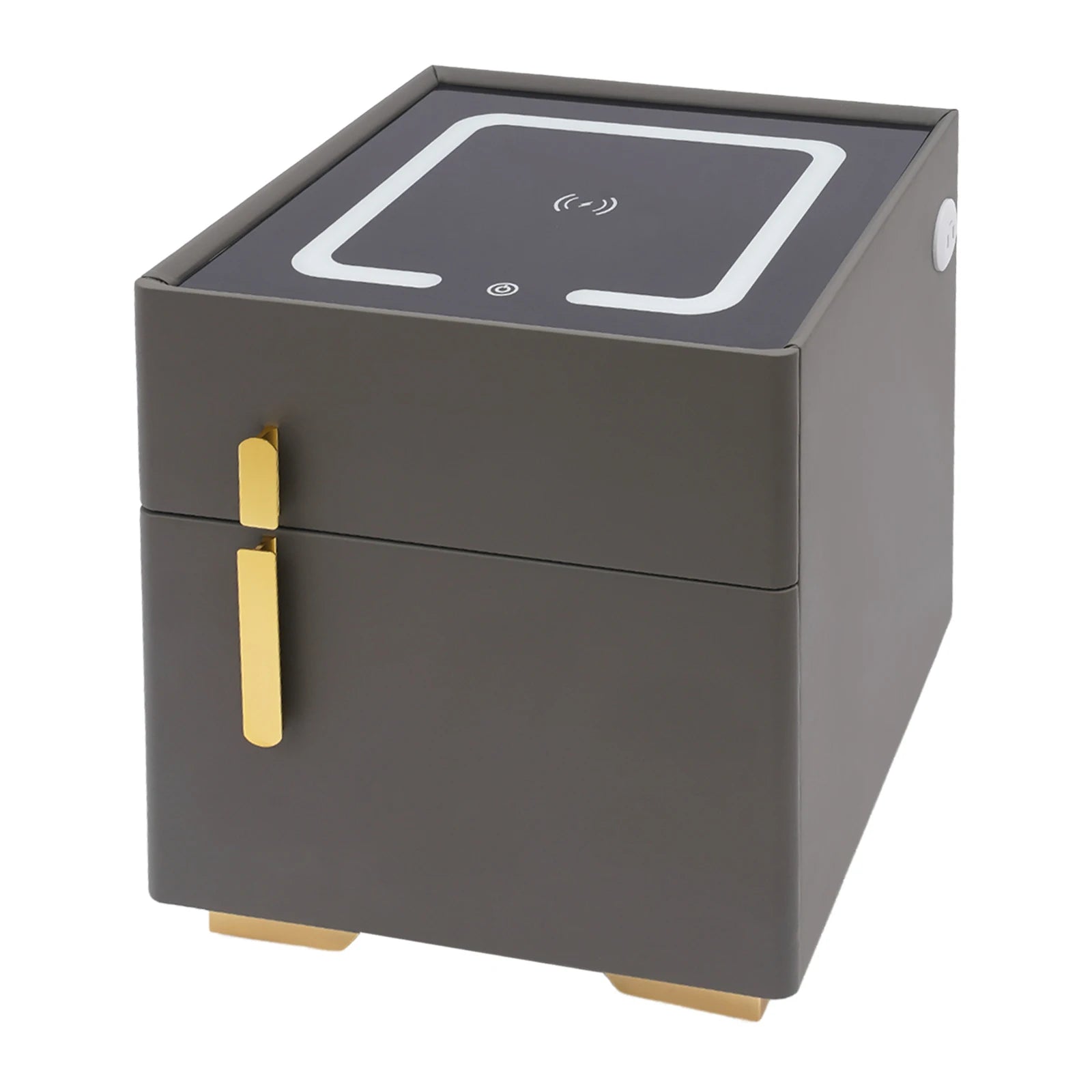Smart Nightstand w/ Drawer, Safe & Wireless Charging