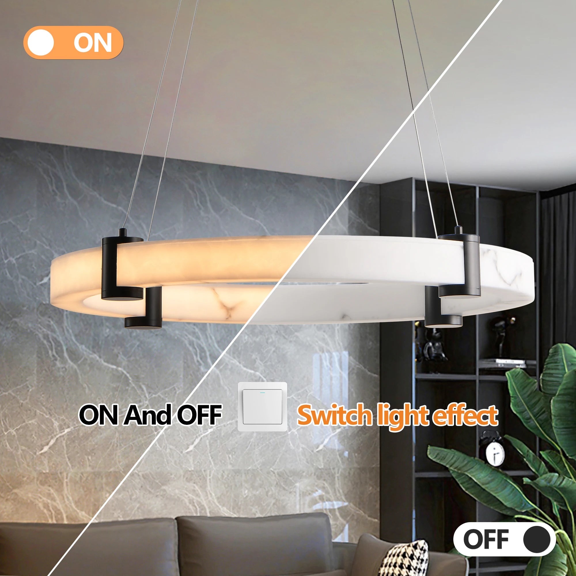 Modern Imitation Marble Finish Chandelier