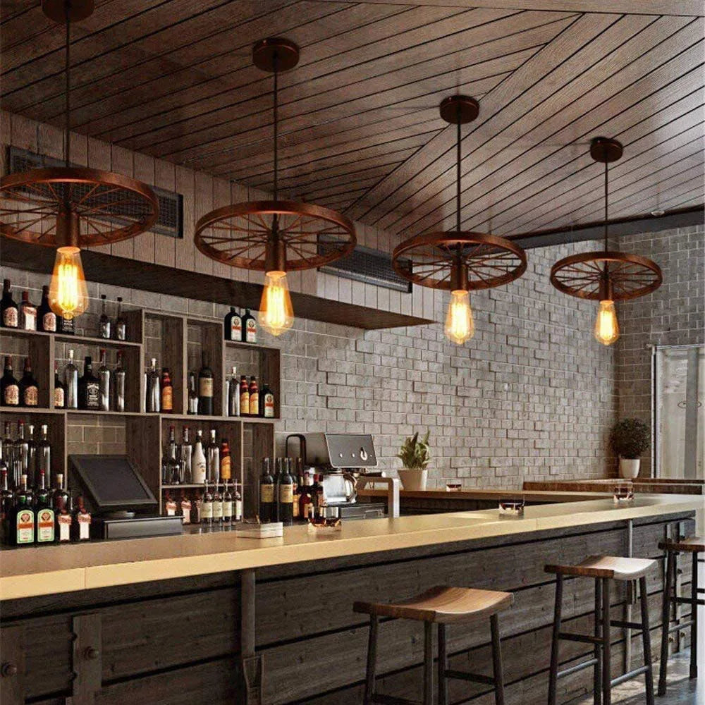 Industrial Vintage Rust Metal Pendant Lamps