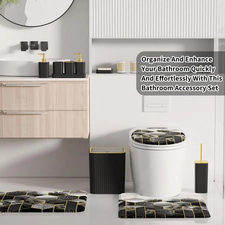 Black Bathroom Accessories Set 26PC