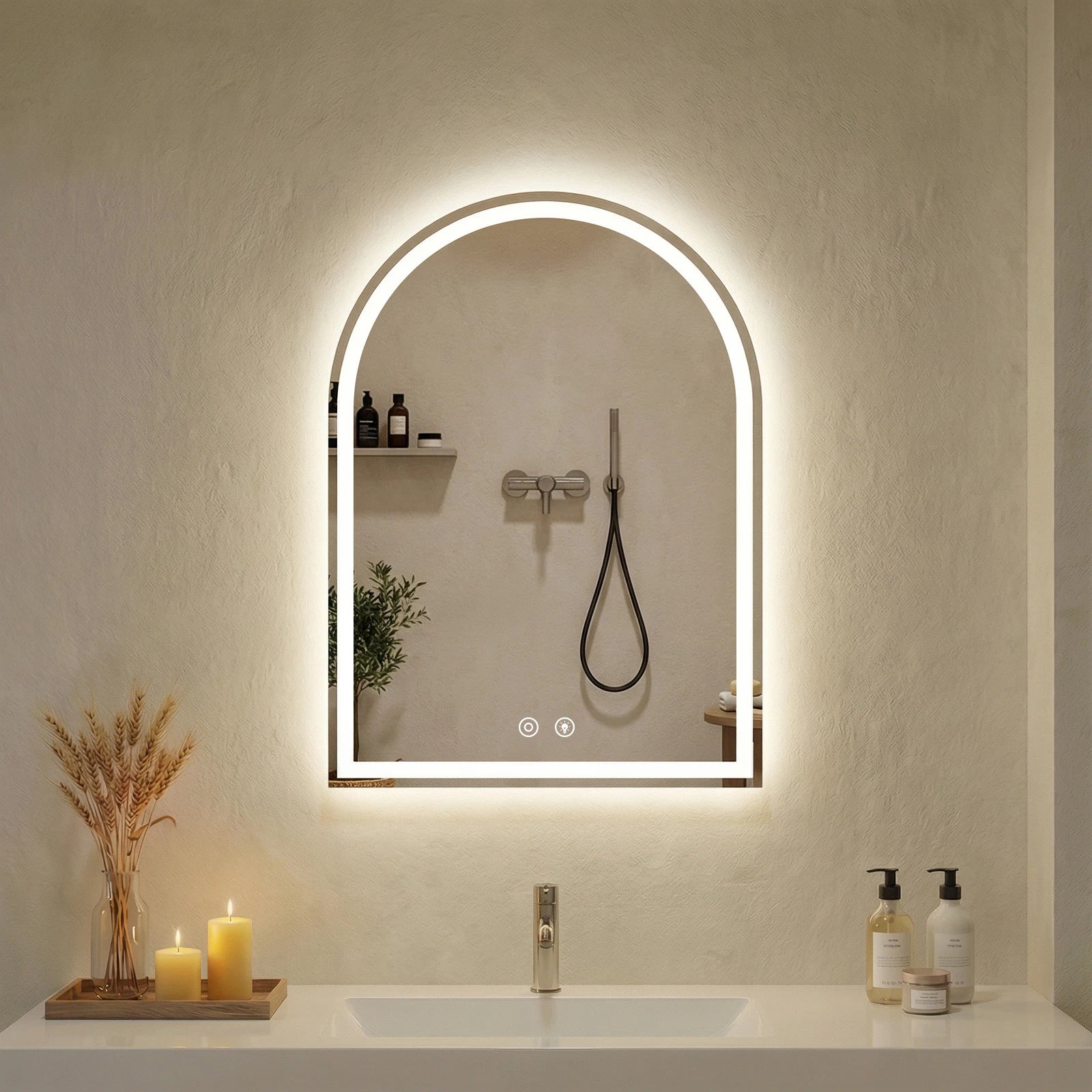Arched LED Bathroom Vanity Mirror