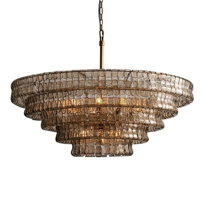 Luxury French Vintage Crystal Chandelier, Modern Murano Glass Flush Mount Ceiling Light for Bedroom Dining Room Hotel Decor