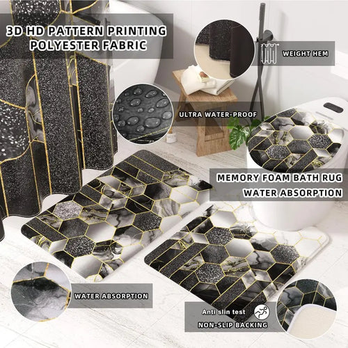 Black Bathroom Accessories Set 26PC