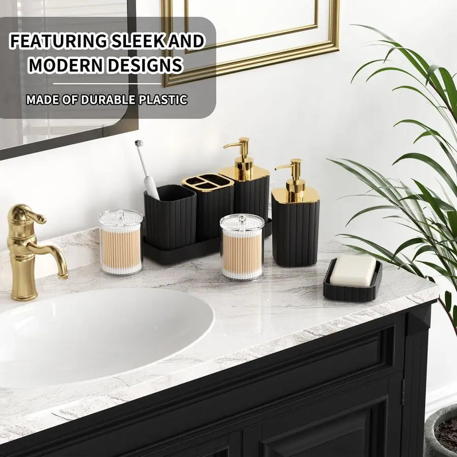 Black Bathroom Accessories Set 26PC