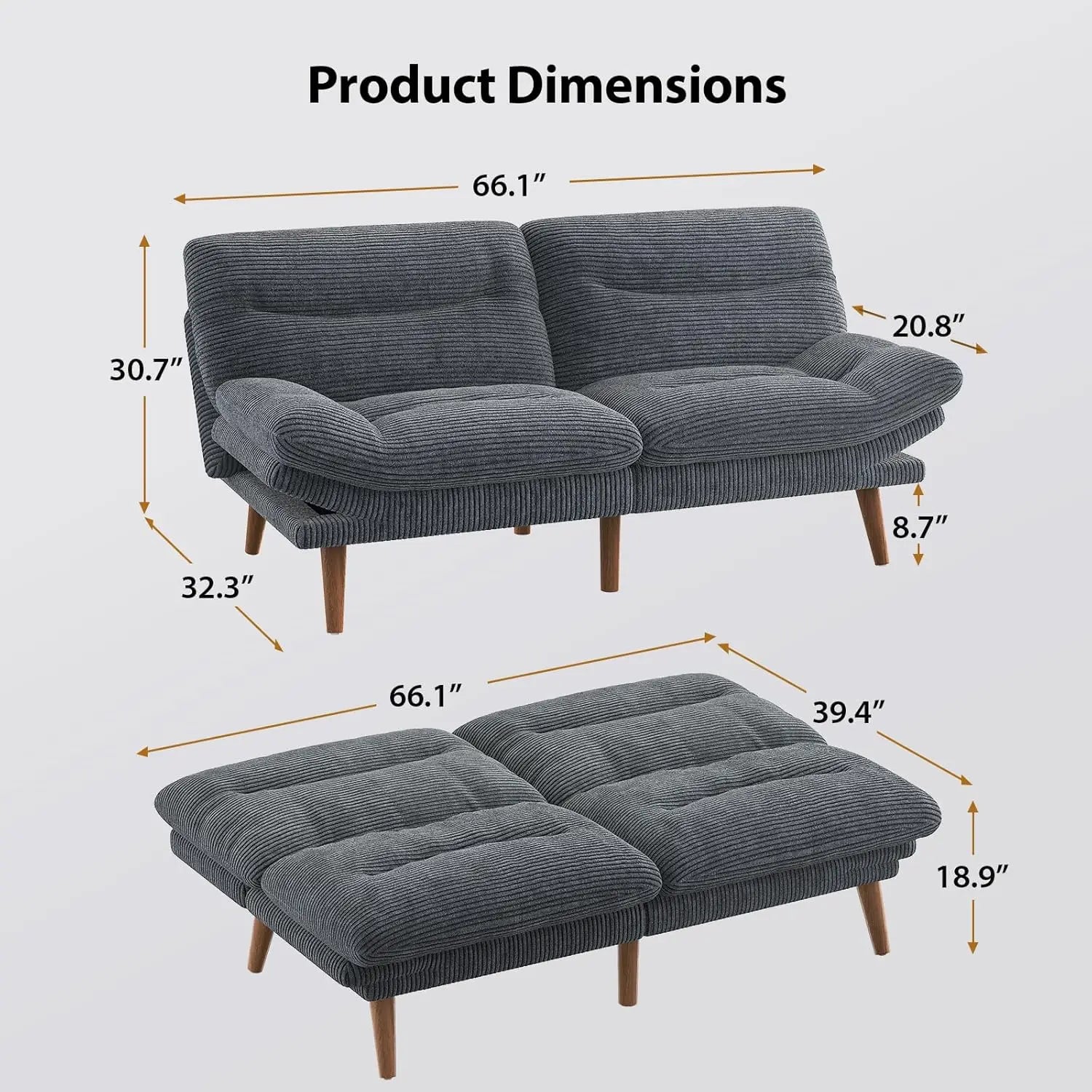 Corduroy Futon Sofa Bed