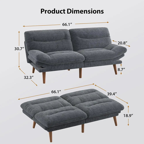 Corduroy Futon Sofa Bed
