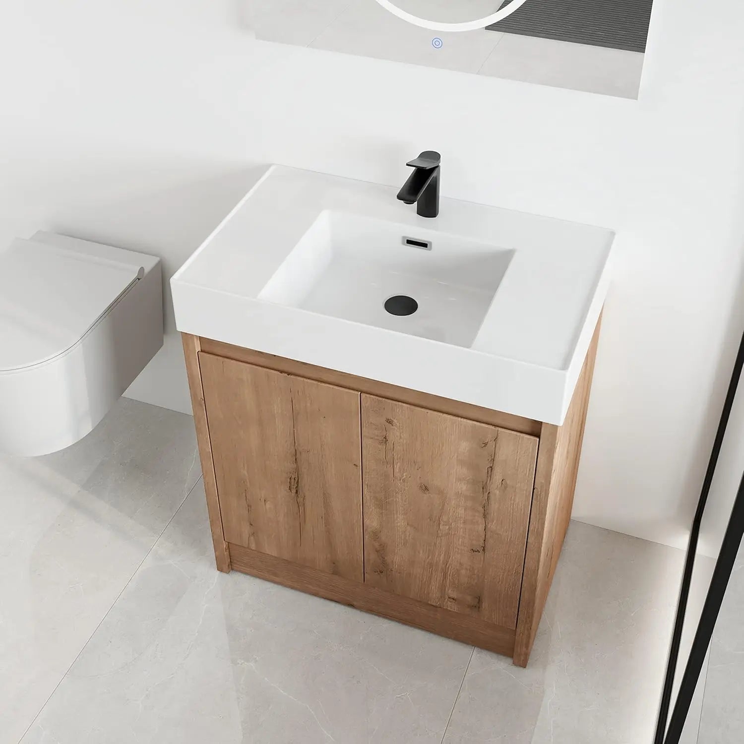 48" Modern Floor Stand Bathroom Sink with Cabinets