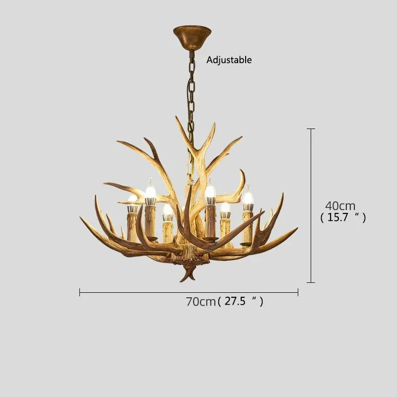 America Farmhouse Antler Deer Chandelier