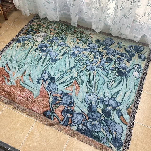 Monet Oil Painting Lotus Blankets