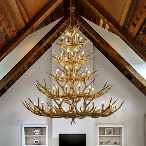 America Farmhouse Antler Deer Chandelier